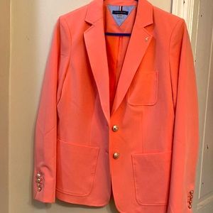 Coral colored Tommy Hilfiger Gold button blazer